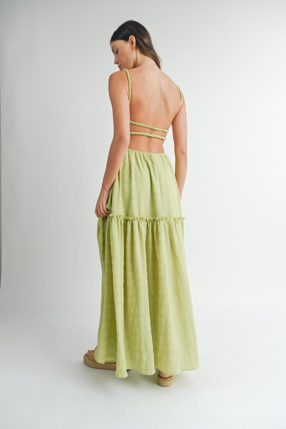 MABLE Cutout Waist Backless Maxi Dress - Divasha