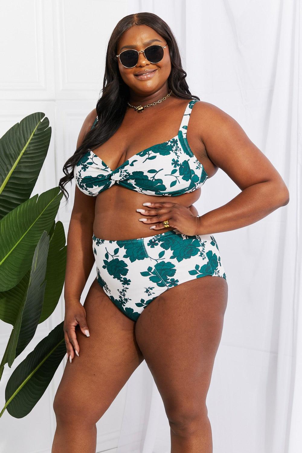 Marina West Swim Take A Dip Twist High-Rise Bikini in Forest - Divasha