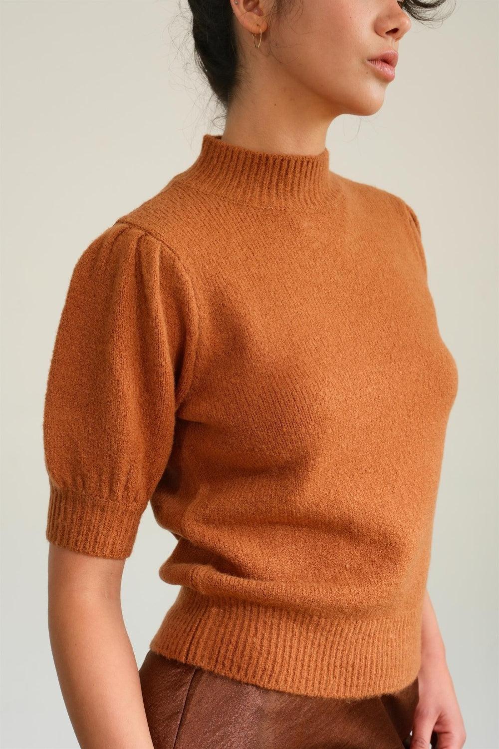 HYFVE Mock Neck Puff Sleeve Sweater - Divasha